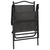 Folding Garden Chairs 4 pcs Melange Grey Steel and Textilene 3157287