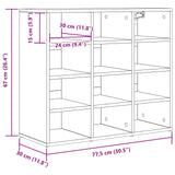 Shoe Cabinet Sonoma Oak 77.5 x 30 x 67 cm Engineered Wood 808714