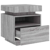 Bedside Cabinet with LED Lights Grey Sonoma 40x39x48.5 cm 836794