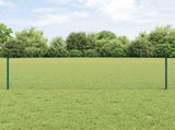 Welded Wire Fence with Posts 50 x 0.5 m PVC-Coated Steel Green 3336505