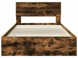 Bed Frame with Drawer Smoked Oak 100 x 200 cm Engineered Wood 3408303