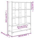 Bookcase Grey Sonoma 102x30x141.5 cm Engineered Wood 3214332