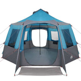 Cabin Tent 12-Person with Roof Blue and Grey 405 x 405 x 273 cm 42001099