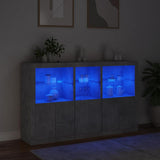 Sideboard with LED Lights Concrete Grey 162x37x100 cm 3209145