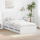 Bed Frame with Drawer White 90 x 200 cm Engineer Wood 3408026