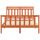 Bed Frame with Headboard 2 pcs Wax Brown 205.5 x 145.5 x 100 cm 3418143