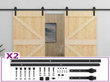 Sliding Door 2 pcs 80 x 210 cm Solid Pine Wood 3444876