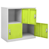Locker Cabinet Light Grey and Green 90x45x92.5 cm Steel 336435