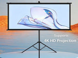 Tripod Projector Screen with Stand 100 Inch 4K HD 169 Home Cinema Portable UK 80018850