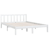 Bed Frame without Mattress White Solid Wood Pine King Size 810088