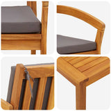 Bistro Set with Cushion 5 pcs Brown Polyester 3328620