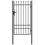 Fence Gate Grey 100 x 175 cm Powder coated steel 42008882
