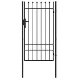 Fence Gate BOXTEL 103 x 225 cm Powder-Coated Steel Grey 42008882