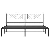 Metal Bed Frame without Mattress with Headboard Black 193x203cm 372185