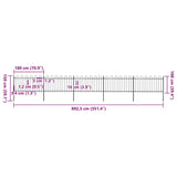 Garden Fence with Hoop Top Steel 892.5x100 cm Black 277660