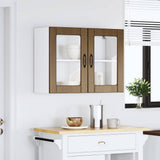 Kitchen Wall Cabinet with Glass Door Lucca Brown Oak Engineered Wood 853854