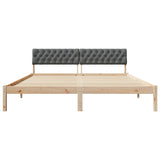 Bed frame Brown and dark grey 180 x 200 cm Solid pine wood 3394344