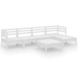 6 Piece Garden Lounge Set Solid Pinewood White 3082683