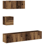 ZNTS 4 Piece TV Cabinet Set Wall-mounted Old Wood Engineered Wood 3329155