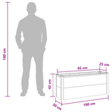 Garden Raised Bed Grey 100 x 30 x 22 cm WPC and Aluminium 42039084