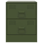 ZNTS Bedside Cabinet Green 34.5x39x44 cm Steel 841627