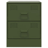 ZNTS Bedside Cabinet Green 34.5x39x44 cm Steel 841627