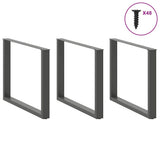 Dining Table Legs U-Shaped 3 pcs Anthracite 100x cm Steel 4013214