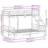 Bunk Bed without Mattress 80x200/140x200 cm Solid Wood 3207181