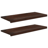 Window Sills 2 pcs Dark Brown 100 x 40 x 2 cm Solid Beech Wood 42048322