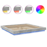 Bed Frame with LED Lights without Mattress Concrete Grey 180x200cm 3281080