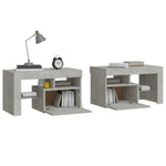 ZNTS Bedside Cabinets 2 pcs with LED Lights Concrete Grey 70x36.5x40 cm 3152773