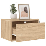 Wall-mounted Bedside Cabinets with LED Lights 2 pcs Sonoma Oak 836831