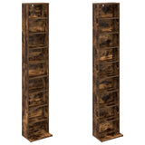 CD Cabinet 2 pcs Smoked Oak 33 x 23.5 x 175 cm Engineered Wood 8012651