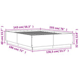 Bed Frame without Mattress Sonoma Oak 140x190 cm 3209732