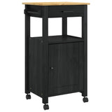 Kitchen Trolley MONZA Black 48 x 40 x 88.5 cm Solid Pine Wood 42027034