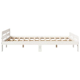 Bed Frame without Mattress White 140x190 cm Solid Wood Pine 855485
