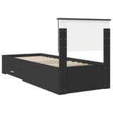 Bed Frame Black and Silver 75 x 190 cm Engineered Wood 3410959