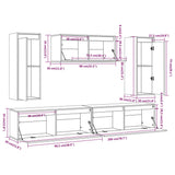 TV Cabinets 5 pcs White Solid Wood Pine 3100245