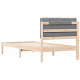 Bed Frame with Upholstered Headboard Light Grey 90 x 190 cm 878084
