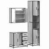 3 Piece Bathroom Furniture Set Grey Sonoma Engineered Wood 3301078