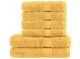 6 Piece Premium Towel Set SOLUND Gold 600 gsm 137559