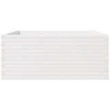 Garden Planter White 110x110x49.5 cm Solid Wood Pine 3282545