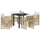 Garden Dining Set 5 pcs Beige Powder-Coated Steel 3380661