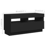 TV Cabinet with LED Lights Black 180x35x40 cm 3081898