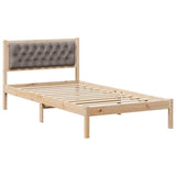 Bed Frame with Headboard Taupe 100 x 200 cm Solid Pine Wood 878212