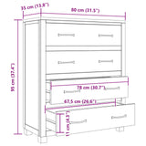 Cabinet with Drawer with Storage Brown Solid Oak Wood 4106557