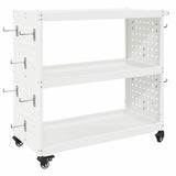 Tool Trolley with Shelf White 75 x 35 x 73 cm Cold-rolled Steel 874540