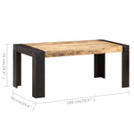 ZNTS Dining Table 180x90x76 cm Solid Mango Wood 3060201