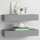 Wall-mounted Drawer Shelves 2 pcs Grey 60x23.5x10cm MDF 330260