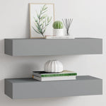 Wall-mounted Drawer Shelves 2 pcs Grey 60x23.5x10cm MDF 330260